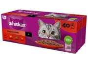 WHISKAS mokra karma dla kota wołowina kurczak jagnięcina drób sos 40x85 g 