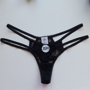 Stringi damskie, czarne koronkowe, L