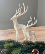 Zestaw białe reniferki jelonki 3D święta dekoracja świąteczna