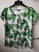 Bluzka z roślinnym printem GREENPOINT. Rozmiar M. Jak NOWA!