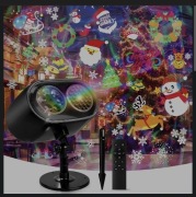 PROJEKTOR LASEROWY ŚWIĄTECZNY HD IP54 12 KART RZUTNIK NA DOM PILOT TIMER