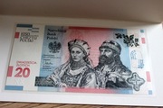 Banknot 20 złotych 1050 rocznica Chrztu Polski + Gratis