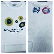 UNIKAT! SZKŁO KONTAKTOWE tvn24 koszulka rozm M logo nowa