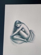 Rysunek akt grafika artystyczna ramka