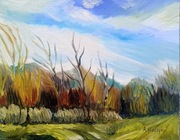 Okolice Raclawowki, olej, 28x35 cm , pejzaż,  Skoczyk, 2025