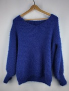 Miękki włoski sweter w intensywnym kobalcie , one size, przytulny & lekki
