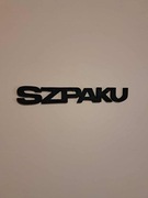 Szpaku napis ozdoba z drewna