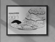 Rysunek świąteczny handmade kot pierogi cienkopis digital wersja cyfrowa 