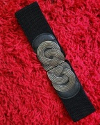 Czarny pasek damski na szerokiej gumie