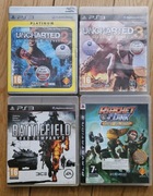 Gry na PS3 - Uncharted 2 i 3 / Ratchet / Battlefield 2 KOMPLET