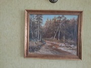 Obraz olejny na płótnie 69x59 cm w ramie drewnianej