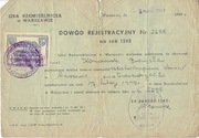 1949r, Izba Rzemieślnicza w Warszawie, Dowód Rejestracyjny