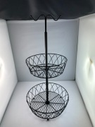 Dwupoziomowy kosz na owoce, metal, czarny