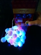 Lampki led 40 na baterie, kulki futerko