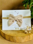 Opaska Bezuciskowa Kokardka Beż