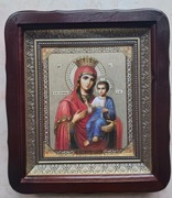 Piękna Ikona prawosławna w kiocie Matka Boska Iwierska Wratarnica.