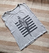 Bluzka Monnari XL Szary Melanż Grafika Fashion Styl