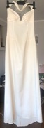 Wieczorowa długa suknia jasno kremowa M