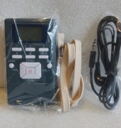 Mini radio cyfrowe smycz słuchawki czarne 
