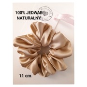 100% jedwab naturalny beżowa scrunchies jedwabna gumka 