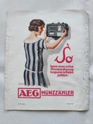 Stara reklama AEG licznik na monety. Lata 20 - te