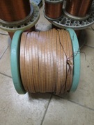 Drut miedziany (płaskownik) nawojowy w oplocie szklannym 16mm2