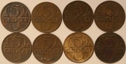 5 GR GROSZY 1925 1928 1930 1931 1935 1937 1938 1939 - ZESTAW 8 SZTUK