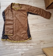 Koszula lniana brązowa obszyta jedwabiem