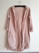 Nowa dłuższa NARZUTKA włoska WISKOZA Kaptur GWIAZDA Dżety Boho RÓŻ Oversize