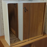 Szafka wisząca łazienkowa z lustrem.