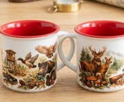 Kubek ceramiczny myśliwski – dzik,wilk, zając – idealny na prezent, w teren