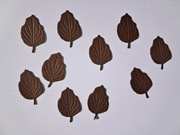 Scrapki liść tłoczony 10 szt. 28x17 mm ciemnobrązowy gramatura 160 g/m2