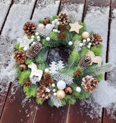 Wieniec wianek dekoracja Bożonarodzeniowa 36 cm