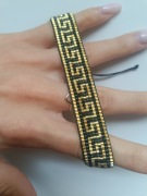 Bransoletka handmade złoto czarna gruba