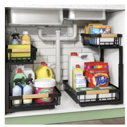 2x Organizer Pod Zlew Z Regulacją Wysokości Cargo Wysuwane 2-poziomowy