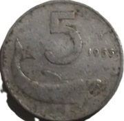 Włochy 5 lire z 1955 roku - OBEJRZYJ MOJĄ OFERTĘ