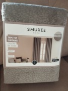 2 beżowe zasłony welurowe welwetowe na taśmie z tunelem SMUKEE 2x zasłona 