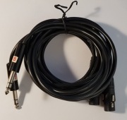 Kabel gniazdo 3pin XLR / jack 6,3 stereo zbalansowany 2,5m  2 x kable