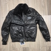 Kurtka Skórzana Pilotka Aeronautica Militare Podpinka Kożuszek Czarna Nowa