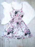 sukienka, rozm. S, kolorowa, zwiewna, kwiaty, kobieca, na lato