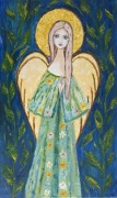 Anioł szczęśliwego dnia, obraz olejny 50x30cm