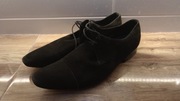 Buty garniturowe męskie zamszowe czarne eleganckie rozmiar 31cm PROMOCJA