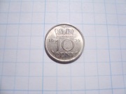 Holandia moneta 10 centów 1954 nikiel stan
