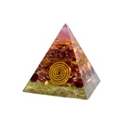 Orgonit Mini Piramida Różowy Turmalin Cytryn Granat Oliwin Ignis Aeternus