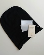 Czapka beanie wełna merynos kaszmir czarna