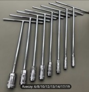 Zestaw 8 sztuk przedłużanych kluczy nasadowych typu T