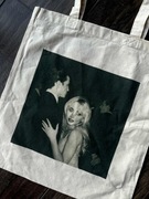 Torba tote bag Sabrina carpenter beige black bawełna bawełniana 