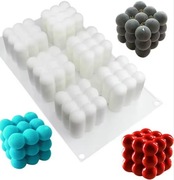 KOSTKA Bąbelkowa 6gn forma silikonowa 23.3*15.7*5.7 do Świec Mydła Deserów 