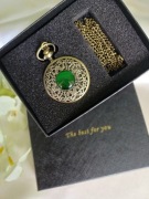 Zegarek kieszonkowy- antyczny - Malachitowe oko