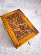 Pudełko szkatułka z drewna przybornik do golenia z lustrem